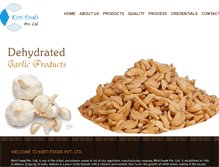 Tablet Screenshot of kirtifoods.com